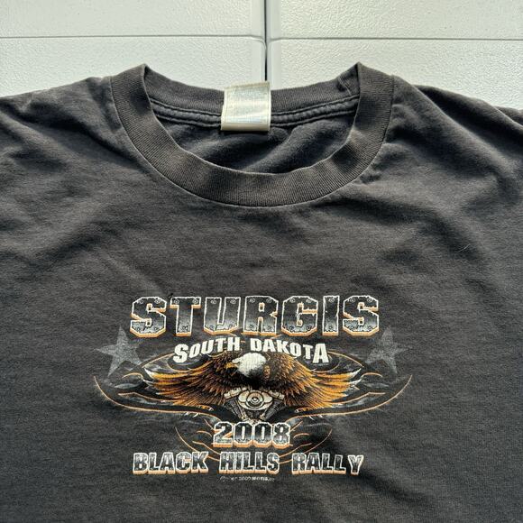 Sturgis T-Shirt Mens L Black Hills Rally South Dakota Biker Motorcycle Y2K - Picture 1 of 9